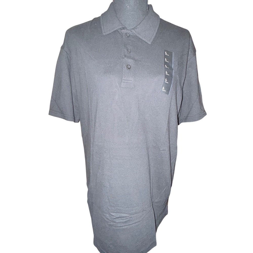 True Classic Polo Shirt Mens‎ Large L Black New Short Sleeve Cotton